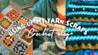 Using up my yarn scraps crochet vlog  Ellielauracrochet [upl. by Halli230]