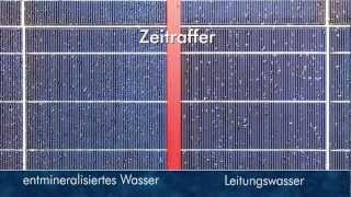 PV Reinigung Vergleich Leitungswasser  entmineralisiertes Wasser [upl. by Morehouse]