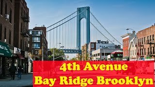 Walking in BAY RIDGE BROOKLYN  4th AVENUE  Shore Road to 67th St  Walking Video City Ambience [upl. by Mehalick]