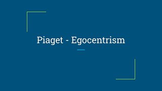 Piaget s Theory of Egocentrism [upl. by Ardnuek]