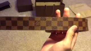 Authentic Louis Vuitton beltGürtel unboxing Damier Ebene [upl. by Ylas]