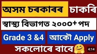 DME Assam New Vacancy Out 2024Grade3 Technical Non Technical 2008🙏 [upl. by Franck833]