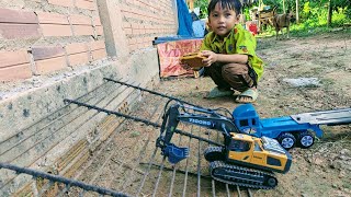 Mini Excavator try to climb the stairsTamMer Track [upl. by Ilona]