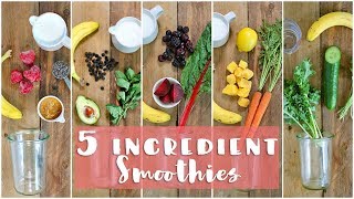 5 Healthy Smoothie Recipes  Healthy Breakfast Ideas [upl. by Ennaeus]