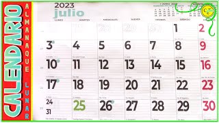 CALENDARIO ALMANAQUE LUNAR JULIO 2023 [upl. by Alat]