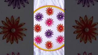 Easy embroidery flowers for beginners  lazy daisy flower  hand embroidery shorts embroidery [upl. by Trauner]