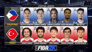 Gilas Pilipinas vs Turkey  FIBA OQT Preparation Full Basketball Game  FIBA 2K Simulation [upl. by Centeno]