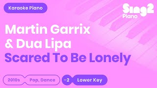 Martin Garrix Dua Lipa  Scared To Be Lonely Lower Key Karaoke Piano [upl. by Licht]