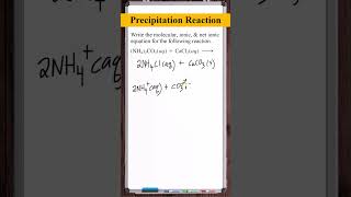 Precipitation Reaction  Ammonium Carbonate  Calcium Chloride [upl. by Lilaj430]