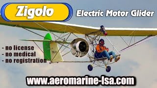 Zigolo MG 12 electric ultralight motorglider available from 25 to 75 HP [upl. by Arjun940]