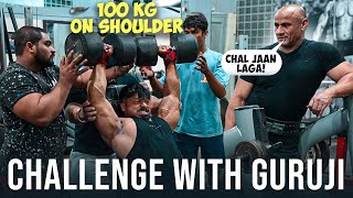 100 KG ON MY SHOULDER  Shoulder Press Challenge By Guruji 🔥 [upl. by Loferski]