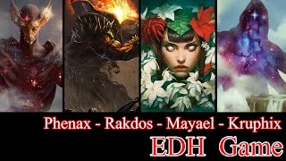 Phenax vs Rakdos vs Mayael vs Kruphix EDH  CMDR game play for Magic The Gathering [upl. by Zelma]