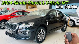 New Skoda Slavia 10 Style MT Black Colour Full Detailed Review🔥Specifications amp Price❤️Slavia 2024 [upl. by Jaquith917]