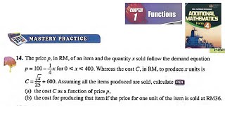 Functions Mastery Practice Q14 Latihan pengukuhan fungsi add maths form 4 textbook kssm [upl. by Evante614]