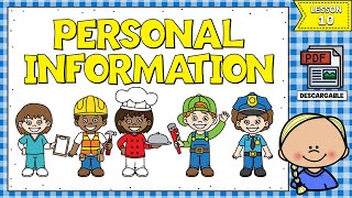 LECCIÓN 10 CÓMO DAR INFORMACIÓN PERSONAL EN INGLÉS  PERSONAL INFORMATION IN ENGLISH [upl. by Syman435]