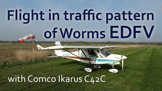 ✈ Flug in der Platzrunde von Worms EDFV mit Comco Ikarus C42C [upl. by Grimbal]