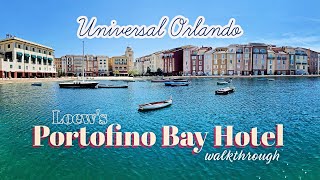 Walkthrough of Loews Portofino Bay Hotel at Universal Orlando  2021 [upl. by Leahcimed]