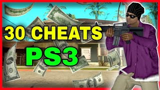 🔥GTA San Andreas CHEATS PS3  30 Cheat codes Weapons Jetpack Money Sport Cars Unlimited Health [upl. by On]