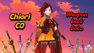 Genshin Impact  ลองคมเทสดาบ Chiori C0 Weapon Comparison SOLO [upl. by Santiago80]