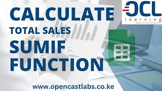 Calculating Total Sales using SUMIF Function [upl. by Frederigo]