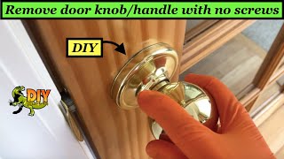 Remove kwikset interior door knob with no screws  DIY [upl. by Anirtruc]