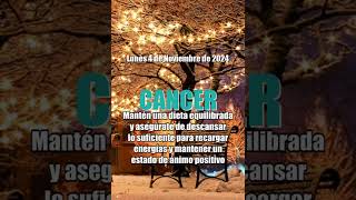 Lunes 04 de Noviembre de 2024 TAROT cancer HOY PUEDE SER UN DIA ESPECIAL tarot cancer horoscopo [upl. by Novick]