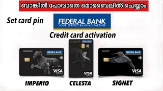 Federal bank credit card activation  set card pin  signet  imperio  celesta [upl. by Fabio892]