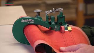 Leder schärfen einfach gemacht mit dem Original Schärffix® von Schmedt The World of Bookbinding [upl. by Pellikka]