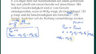 Physik Klausuraufgabe Impulserhaltung  Rückstoss [upl. by Naloc401]