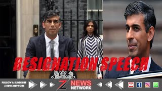 Rishi Sunak Made His Resignation Speech After A Historic Defeat In The UK Elections  Z News Network [upl. by Brader]