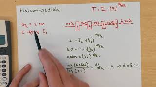 Halveringsdikte formule terug met logaritme [upl. by Mcferren]