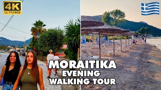 Moraitika NightLife Corfu Island Greece 🇬🇷 🌙 Evening Walking Tour 4K UHD [upl. by Sancho]