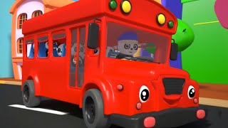 Wheels On The Bus Red School Bus and Kindergarten Song for Babies [upl. by Aziram759]