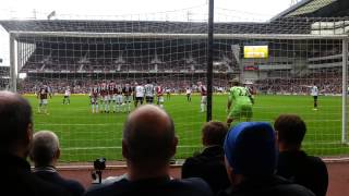 Leighton Baines 2nd freekick vs West Ham 2013 [upl. by Hcardahs]