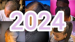 💯🔥2024 Best Ponytail Braids Hairstyle Ideas with Beautiful Cornrow Designs ♥️ [upl. by Ursel41]