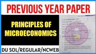 DU SOL PRINCIPLES OF MICROECONOMICS PREVIOUS YEAR QUESTIONS PAPER  SOL BCOM PREVIOUS YEAR PAPER du [upl. by Gladine]