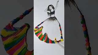 Thread painting shorts shortsfeed creative art [upl. by Noseyt]