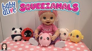 Baby Alive Emma Opens SQUEEZAMALS Squishy Stuffed Animals  Kelli Maple [upl. by Ahsertal]