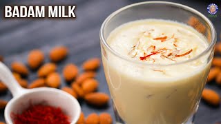 Hot Badam Milk Recipe  Homemade Almond Milk  Milk And Nuts Based Drink  Healthy Winter Drinks [upl. by Horacio]