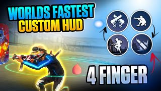 Top 3 Custom Hud Of Fastest 4 Finger Players  Best 4 Finger Custom Hud In FF  Best Custom Hud  FF [upl. by Akenihs]