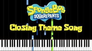 Closing Theme Song  SpongeBob SquarePants Piano Tutorial Synthesia [upl. by Gaddi653]