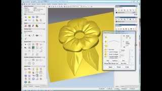 simple flower relief making in ArtCAM [upl. by Shirley253]