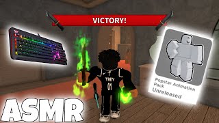 MM2 KEYBOARD ASMR With The NEW POPULAR ANIMATION BUNDLE Murder Mystery 2 [upl. by Annaerdna]