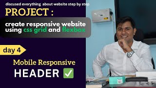 create mobile responsive header html and css project [upl. by Onitnerolf]