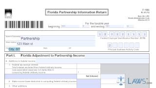 Form F 1065 Florida Partnership Information Return [upl. by Eaves]