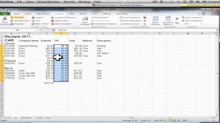 Business Tutorial How to use Excel for Receipts [upl. by Justino369]