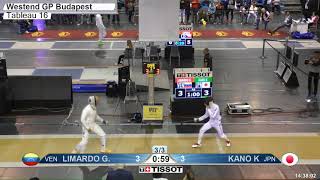 2018 112 T16 03 M E Individual Budapest HUN GP YELLOW KANO JPN vs LIMARDO GASCON VEN [upl. by Bernardi]