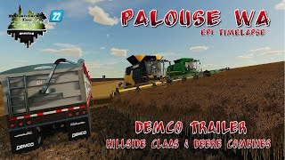 PALOUSE WA EP1 TIMELAPSE  FLAX HARVEST  DEMCO TRAILERS  FS22  FARMING SIMULATOR 22 [upl. by Skylar286]