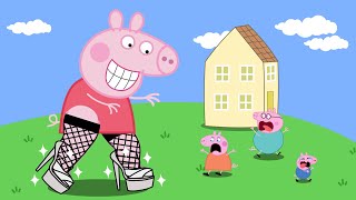 Peppa with giant clogs Peppa Pig Funny Animation [upl. by Yrolg]