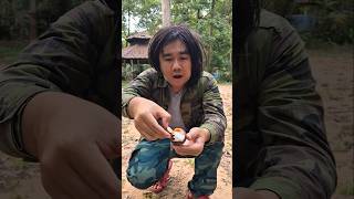 boiled egg in forest  Survival Skills [upl. by Yrennalf]